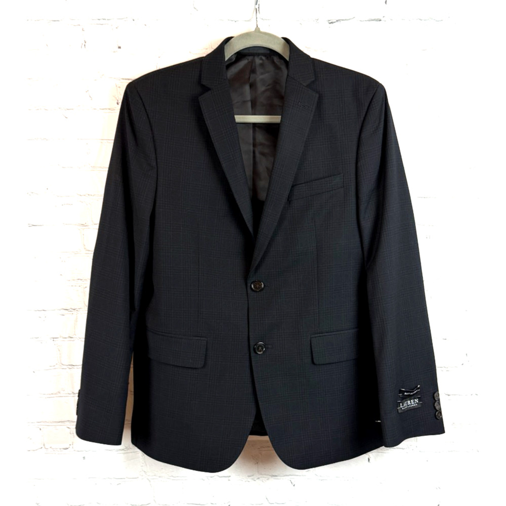 LAUREN RALPH LAUREN Bloxbury black check mens jacket blazer 18R NWT